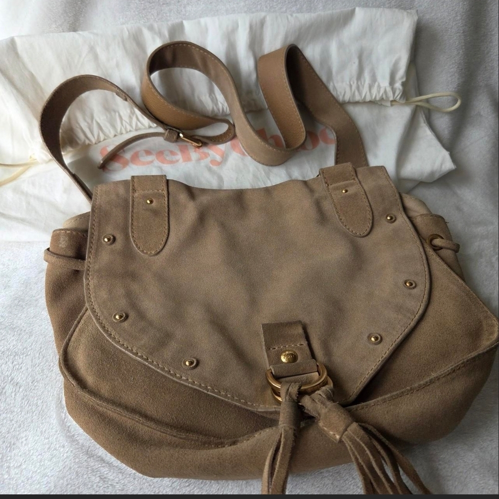 See By Chloe Beige Crossbody Bag with Tassel